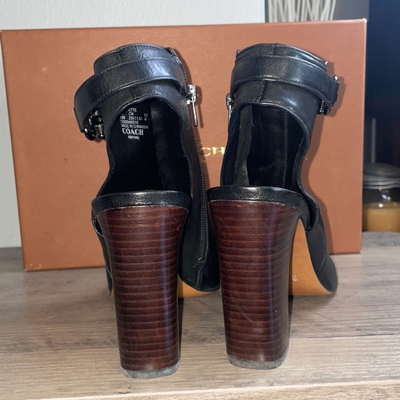 Coach Lafayette Sheep Ankle Boot in Black with Peeptoe #hostpick - Picture 4 of 8